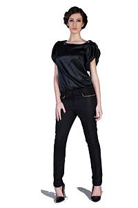 black cashmere pants | black silk top | Asita Sahabi