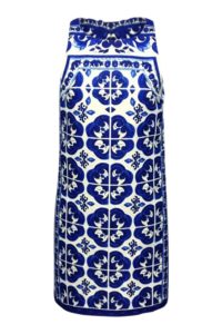 dress in blue and white jacquard | ASITA SAHABI
