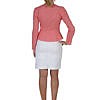 flamingo pink cotton lace blouse | ivory cotton pencil skirt