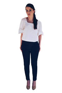 white cotton blouse and blue cotton trousers | ASITA SAHABI