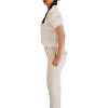 white silk blouse and nude slim fit trousers | ASITA SAHABI