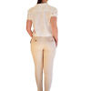 white silk blouse and cotton trousers in nude | ASITA SAHABI