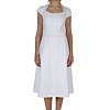 ASITA SAHABI white midi dress in cotton jacquard and A-Line