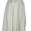 ivory shirt dress with belt and flared skirt with pleats