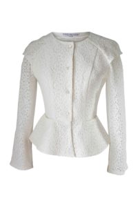 long sleeved blouse in ivory cotton lace