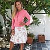coral cotton lace blouse | floral midi skirt | ASITA SAHABI