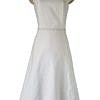 white mid dress in A-line and cotton jacquard | ASITA SAHABI