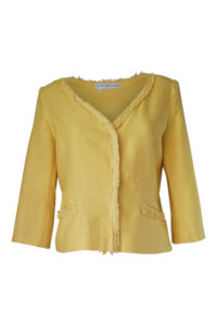 yellow Bouclé jacket with fringes | ASITA SAHABI