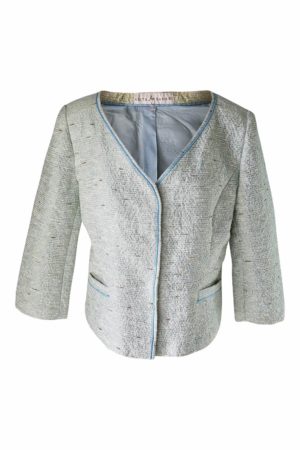 light blue bouclé jacket | ASITA SAHABI
