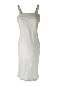 white strap dress with lace | civil wedding dress