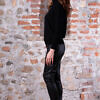black leggins with studs in python printed eco leather JANICE