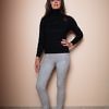 black cashmere turtleneck sweater | grey skinny pants