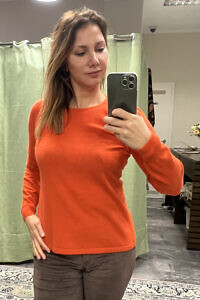 AVELLANA CASHMERE orange premium quality cashmere sweater