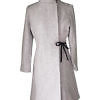 grey wool coat with velvet bow | ASITA SAHABI