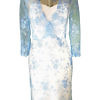 cocktail dress in light blue lace and ivory silk