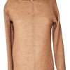 cognac wool sweater with submarine neckline
