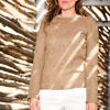 cognac wool top JANA | white premium shorts PAULINE