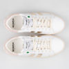 WOMSH nachhaltige Sneakers KINGSTON WHITE METALLIC aus weißem und nacktem Leder mit einem Kontrastband aus Champagnergold. Onlineshop mit Internationalem Versand.