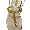 Golden Capri leather sandals with swarowski stones VITTORIA