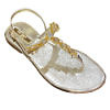 Golden Capri leather sandals with swarowski stones | golden jewel sandals