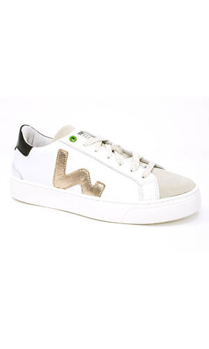 WOMSH white sneakers CONCEPT with details in gold and black