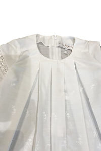 ASITA SAHABI white cotton dress for girls with yellow birds and pleats