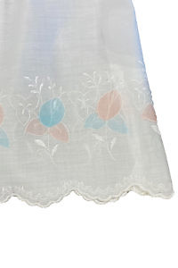 weißer Baumwollrock für Mädchen mit pinken und hellblauen Blumen LOLA