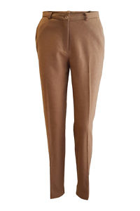 classic trousers in a cognac angora wool blend