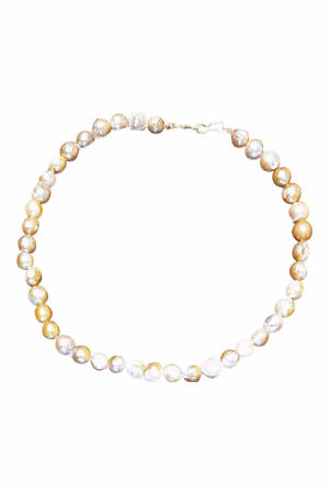 mehrfarbige Perlenkette aus Süßwasserperlen