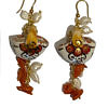 ASITA SAHABI earrings with pearls, corals and painted ceramics
