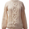 Ivory alpaca pullover with cable pattern GALINA