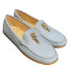 Light blue AIGNER nappa leather moccasin with a horse head detail