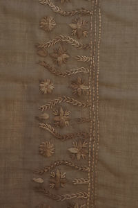 brown cashmere pashmina with beige embroideries