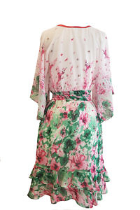 ASITA SAHABI floral dress with ruches and angel sleeves
