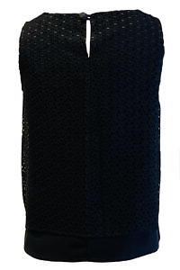 ASITA SAHABI layering top in black cotton lace and silk