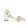 White GIOVANNA GRAZZINI sandals in raffia and leather with 4 cm block heels