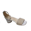 White GIOVANNA GRAZZINI sandals in raffia and leather with 4 cm block heels