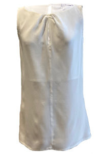 ecru silk top | ivory sleeveless silk blouse MAXIMA