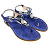 EDDICUOMO flat jewel sandal in dark blue | blue Positano-sandals