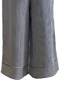 culottes with blue and white stripes in a silk-viscose-blend NATALIE