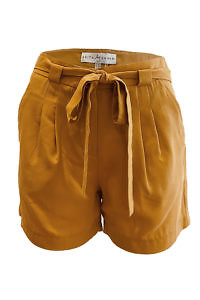 ASITA SAHABI shorts in mustard yellow tencel NICOLE | yellow paperbag shorts
