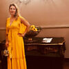 ASITA SAHABI yellow maxi dress in crêpe de chine | yellow silk dress