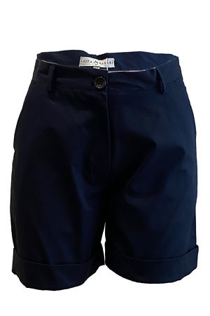 ASITA SAHABI shorts in marine blue cotton | dark blue Bermuda shorts
