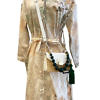 ASITA SAHABI off-white midi shirtwaist dress in burnout cotton fabric