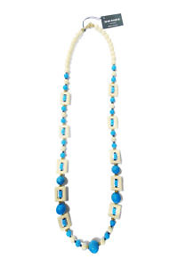 JEAN ANDRÉ long necklace in turquoise green and ecru made of resin PERISSA