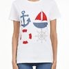 # 7.0 SETTEPUNTOZERO weißes T-Shirt mit Strasssteinen | Kreuzfahrt-T-Shirt | maritimes T-Shirt | Online-Shop mit Internationalem Versand