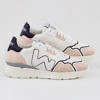WOMSH sustainable Sneakers RUNNY WHITE PHARD in white recycled PET bottles, nude and black leather