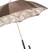 PASOTTI umbrella with bridles print in bronze and black acetate handle with equestrian design