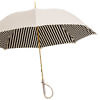 PASOTTI cremeweisser Regenschirm mit schwarzen Streifen | gestreifter Sonnenschirm in Beige und Schwarz