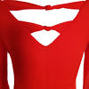 coral red jersey top with 3/4 sleeves and knots detail LARISSA